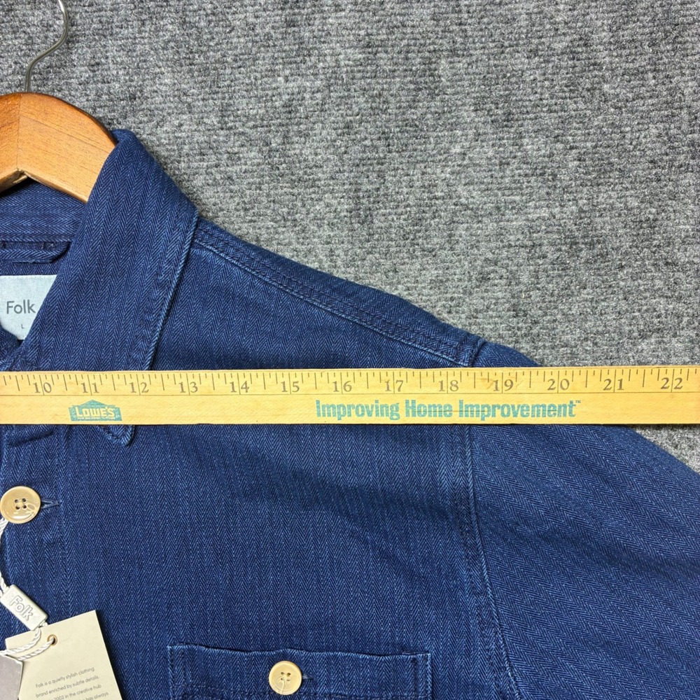 Folk Chore Jacket Herringbone Wash Twill Indigo Large NWT JMK/JM/2831 - Picture 12 of 15
